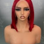 12inch  human hair wigs available in ginger, brown, maroon and black