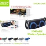 ​Green Lyca GL69798 Heavy-Bass Wireless Speaker with Dual RGB Drivers & Shoulder Strap
