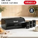 4pc bread storage black