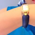 Chanel designer watch with a leather band