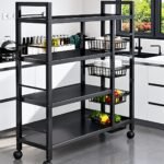 aluminum 4 layer storage rack with fruit shelf