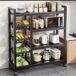 aluminum 4 layer storage rack with fruit shelf - Image 2